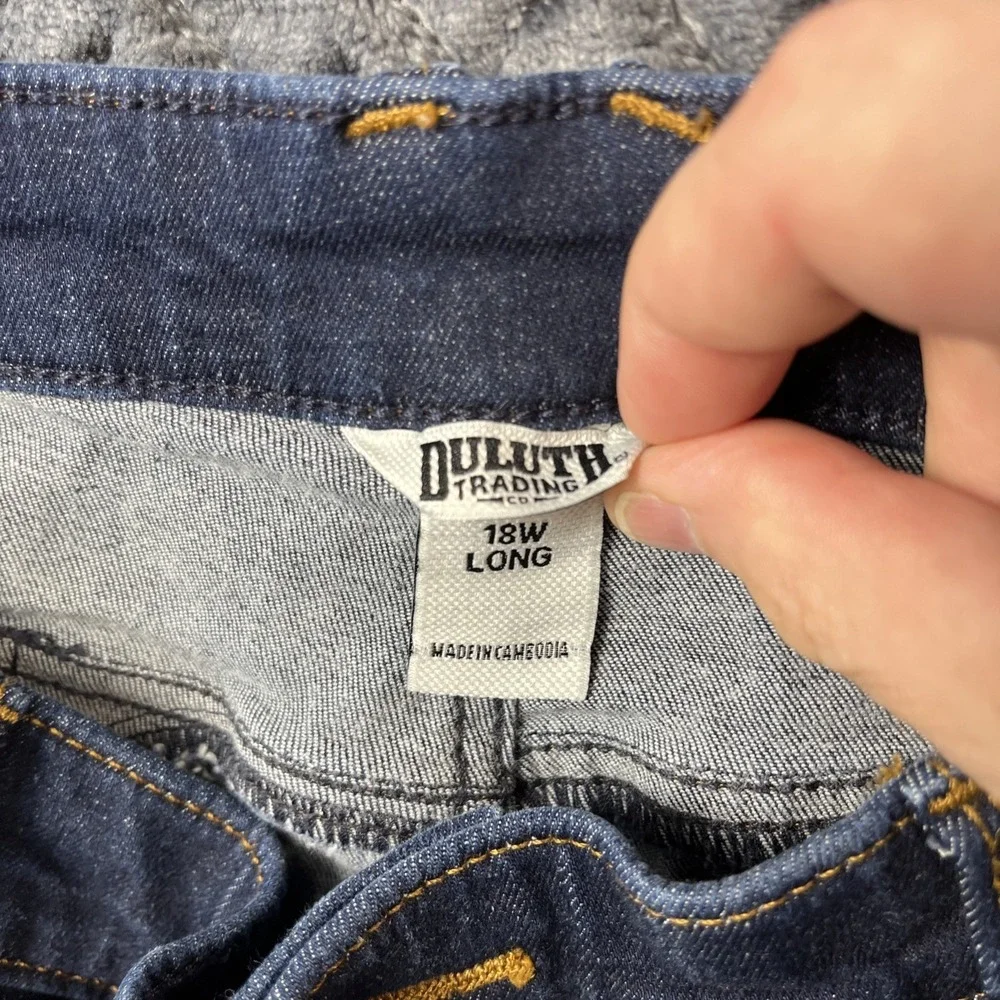 Duluth Trading Co Womens 18W Long 32" Daily Denim Straight Leg Jeans Blue - Picture 3 of 10